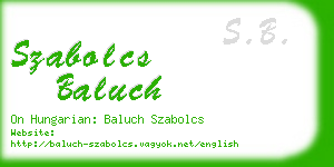 szabolcs baluch business card